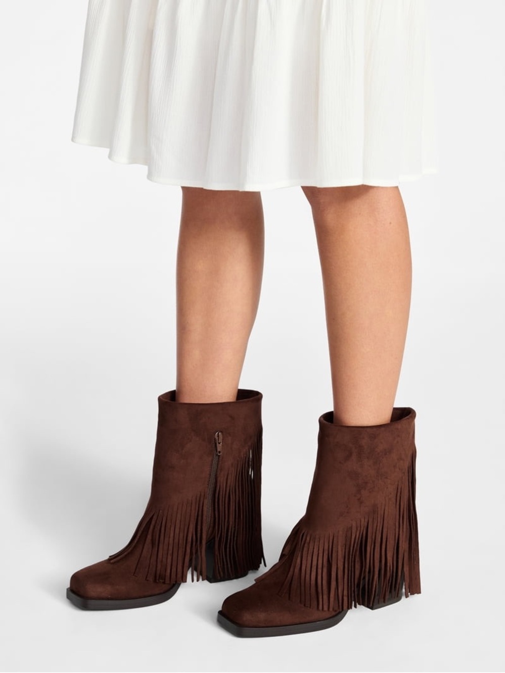 Faux Suede Fringe Booties - Picture 8 of 8